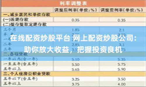 在线配资炒股平台 网上配资炒股公司：助你放大收益，把握投资良机